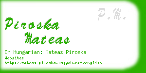 piroska mateas business card